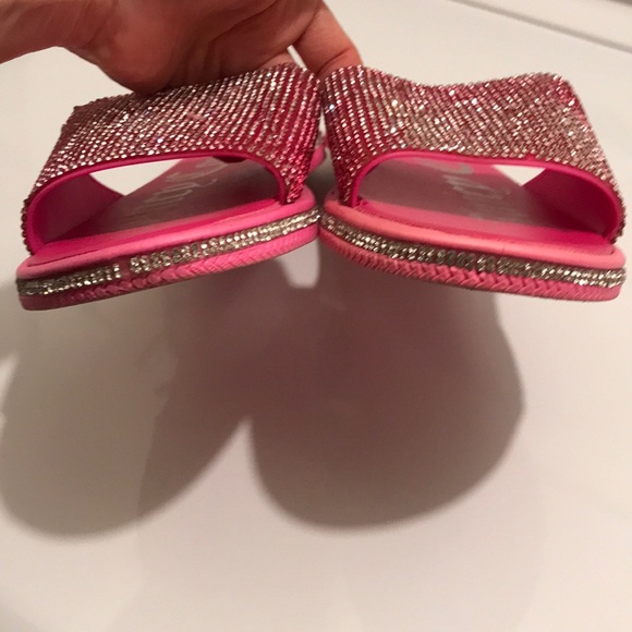 JUICY COUTURE Pink Rhinestone Slide Sandals - Picture 9 of 12